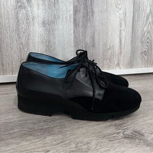Thierry Rabotin Gate Oxford Derby Shoe Womens 11 black suede 90s Grunge Academia
